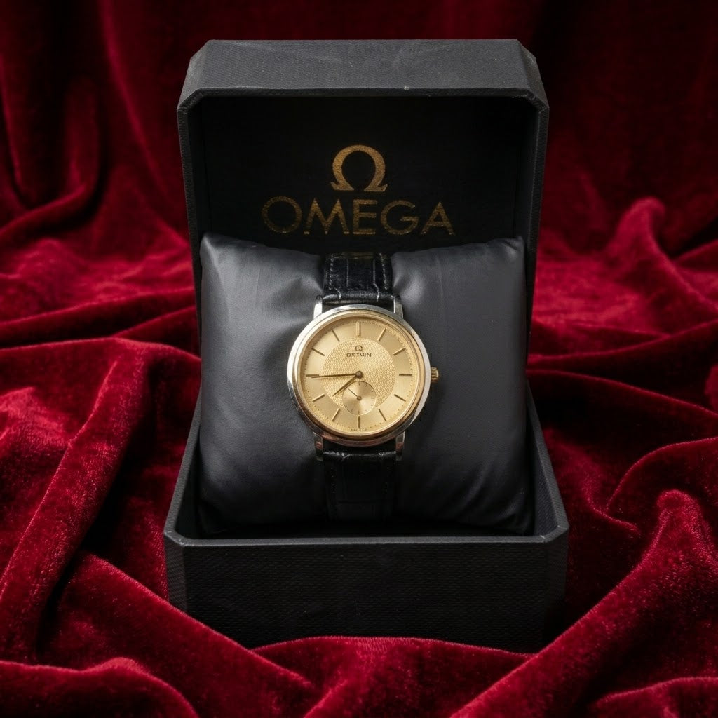 Classic Gold Dial Leather Strap Watch with Executive Presentation Box
