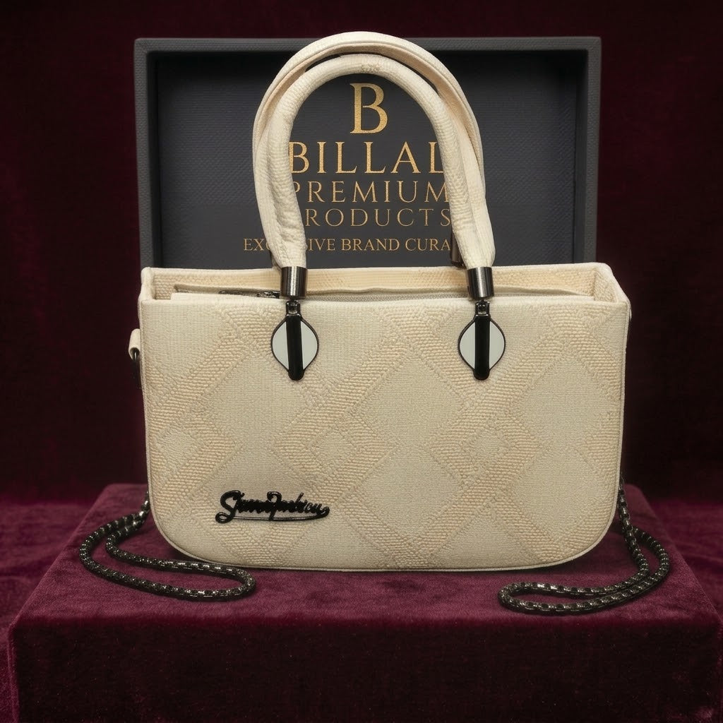 The Cream Diamond - Elegant Structured Shoulder Bag