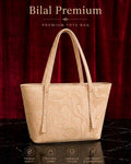 Bilal Premium Beige Marble Tote Bag